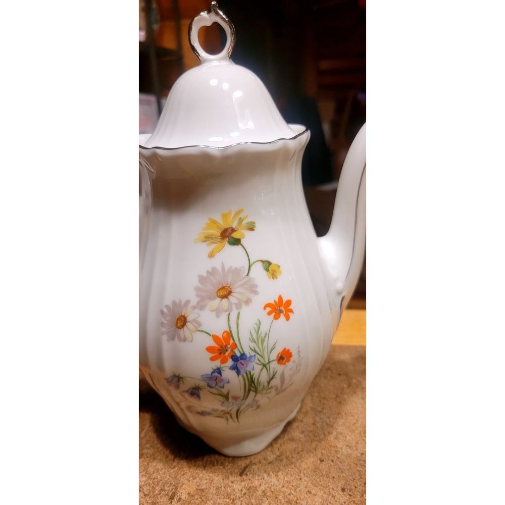 Winterling Schwarzenbach Bavaria Germany Porcelain Floral Teapot Coffee‎ Pot